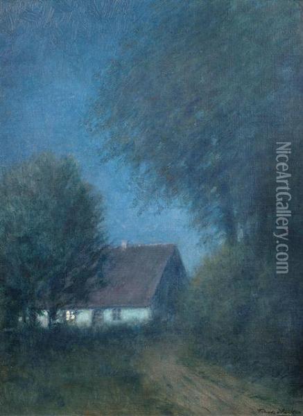 Bauernkate Bei Nacht Oil Painting - Franz Hecker