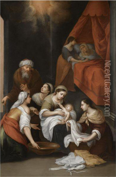 The Birth Of The Saint John The Baptist Oil Painting - Francisco Meneses Osorio