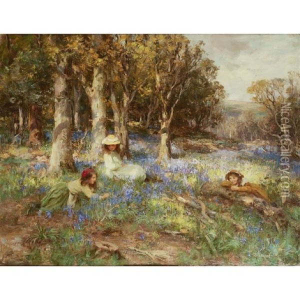 Blue Haze Of The Hyacinth Oil Painting - William Stewart MacGeorge