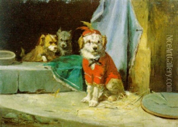 Het Circushondje Oil Painting - Charles van den Eycken
