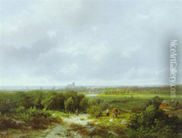 Hollandische Landschaft In Der Umgebung Von Amsterdam Oil Painting - Pieter Lodewijk Francisco Kluyver