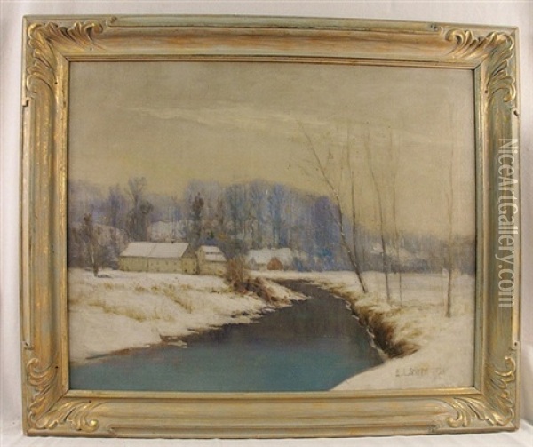 The Homestead In Winter Oil Painting - Eugene Leslie Smythe