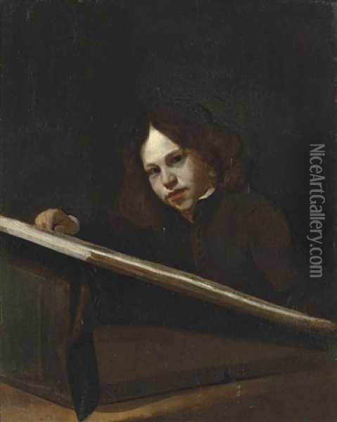 A Young Artist At His Drawing Board Oil Painting - Jan Maas the Elder