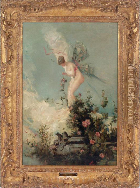 The Butterfly Oil Painting - Mariano Jose Maria Bernardo Fortuny y Carbo
