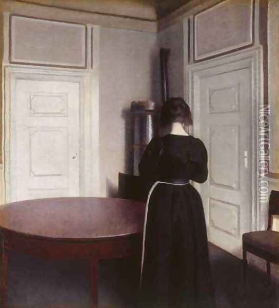 Interior Oil Painting - Vilhelm Hammershoi