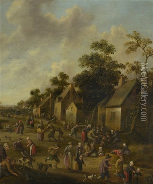 Scene De Rejouissance Villageoise Oil Painting - Joost Cornelisz. Droochsloot