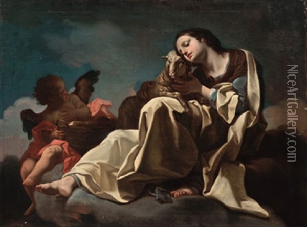 Die Heilige Agnes Oil Painting - Corrado Giaquinto