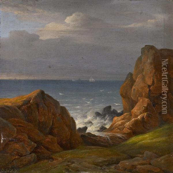 Landscapefrom Kullen Oil Painting - Johan Ludvig G. Lund