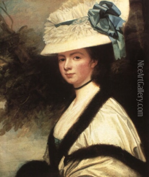Portrait Of Elizabeth Grove Oil Painting - George Romney
