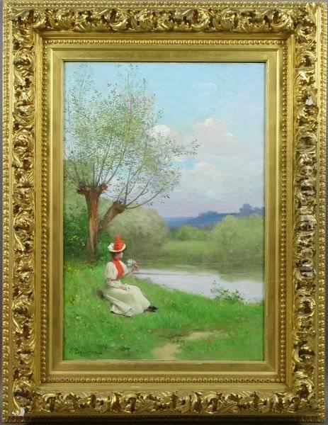 Along The Longchamp Oil Painting - Jules Frederic Ballavoine