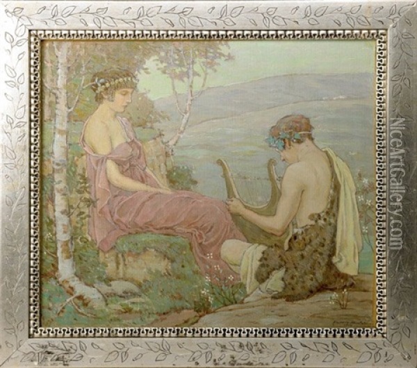 Courtship Scene Oil Painting - Francis Newton