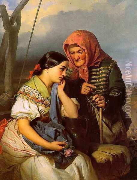 Consolation 1852 Oil Painting - Gyorgyi Alajos Giergl