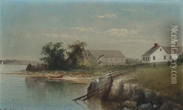 Stowe Homestead Oil Painting - George M. Hathaway