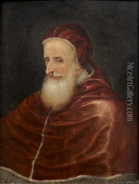 Portrait Du Pape Paul Iii Oil Painting - Giulio Romano