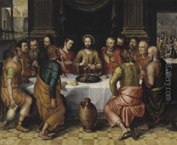 The Last Supper Oil Painting - Pieter Jansz Pourbus