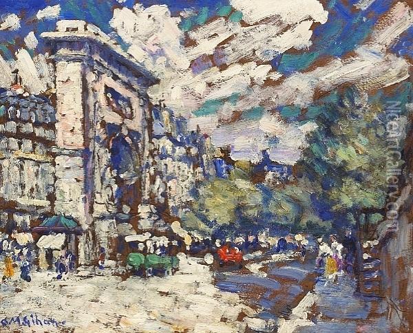 La Porte St. Denis, Paris Oil Painting - Clarence Montfort Gihon
