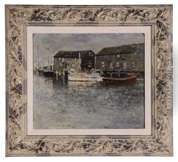Potters Dock Oil Painting - Joseph Eliot Enneking