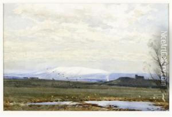 Hume Castle In Winter Oil Painting - Tom Scott