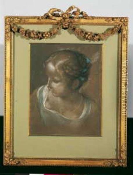 Kopf Eines Jungen Madchens Oil Painting - Julius I Jacob