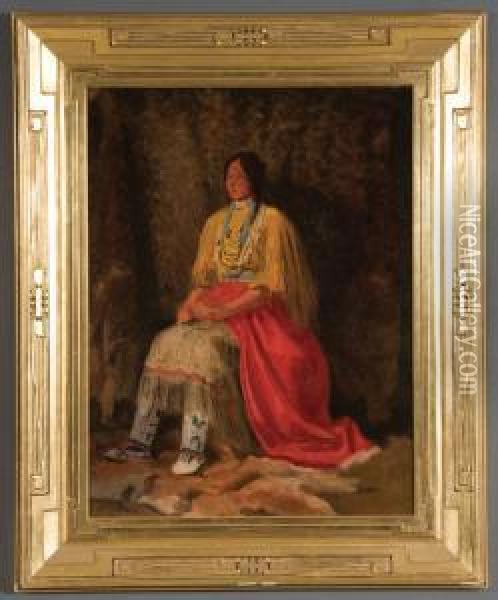 Sioux Squaw Oil Painting - Frederick Weygold