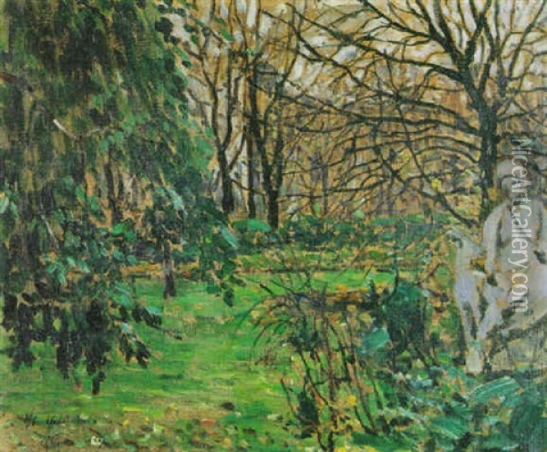 Jardin Du Luxembourg Ii Oil Painting - Oskar Moll