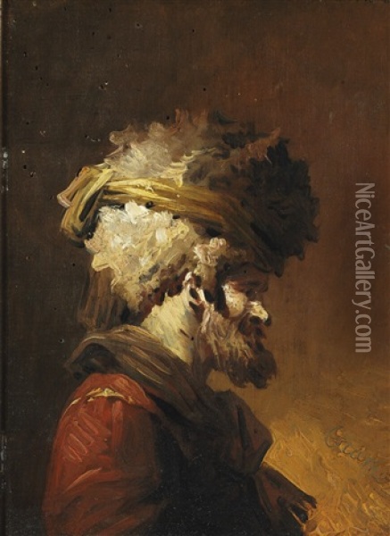 Two Bearded Men Oil Painting - Peter Cramer