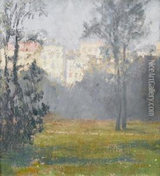 Stadtpark Mit Hauserzeile Oil Painting - Charles Cottet