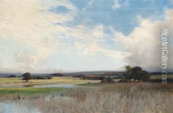 Summer Haze Oil Painting - Sir Alfred East