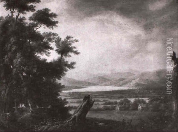 Irish Mountainous River Landscsape Oil Painting - Jeremiah Hodges Mulcahy