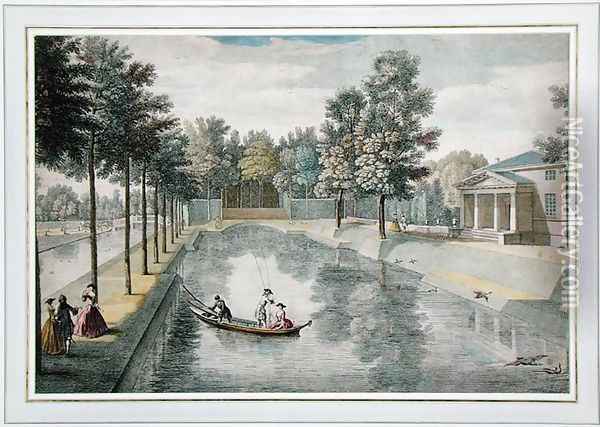 The Water Gardens at Chiswick House, London, c.1728-30 Oil Painting - Pieter Andreas Rysbrack