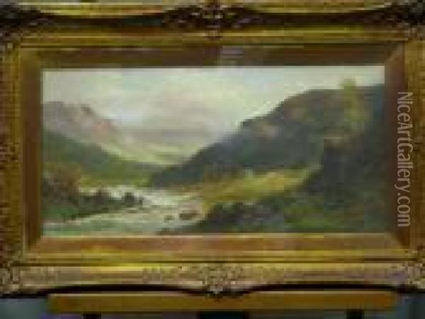 Scottish Landscape With River And Croft Oil Painting - Gustave de Breanski