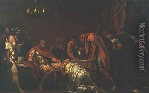 Priam Pleading with Achilles for the Body of Hector Oil Painting - Gavin Hamilton