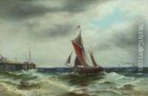 Marine. Oil Painting - Gustave de Breanski