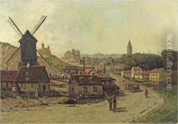 Sur La Berge Du Port D'anvers Oil Painting - Gustave Mascart