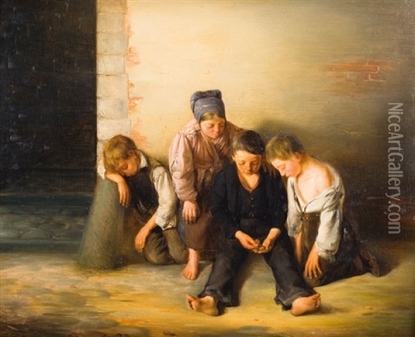 Le Jeu Perdu Oil Painting - Henri de Braekeleer