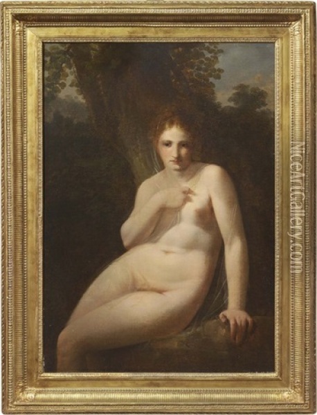 Figura Femminile Nuda In Un Boschetto (la Ninfa Cloe?) Oil Painting - Pierre-Paul Prud'hon