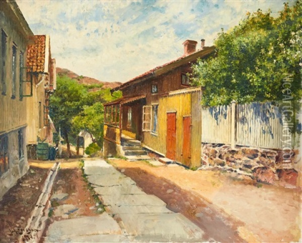 Hollandaregatan I Marstrand Oil Painting - Johan Ericson