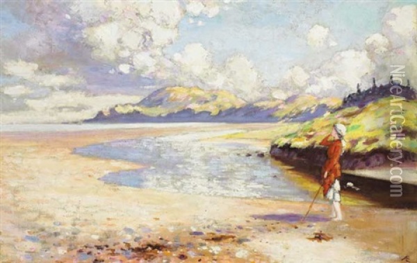 On The Strand Oil Painting - George Russell