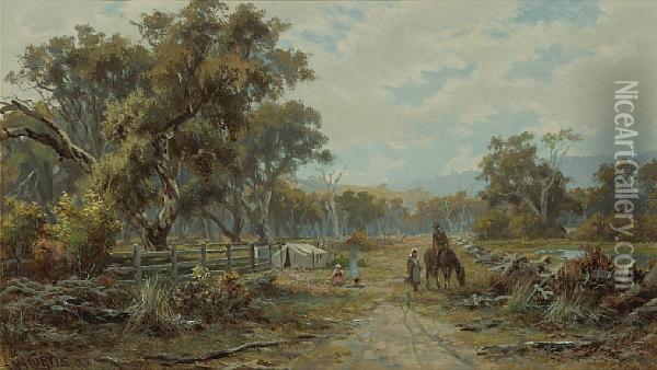 At Lancefield, Victoria, Australia Oil Painting - James Waltham Curtis