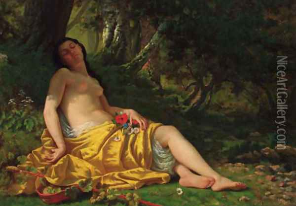 The sleeping beauty Oil Painting - Alfred-Charles Foulongne