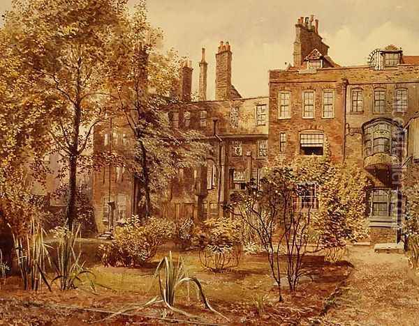Lincoln's Inn: Old Kitchen Garden Oil Painting - John Crowther