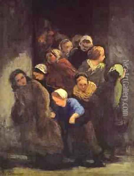 Leaving School 1847-48 Also Worked On In 1850 Oil Painting - Honore Daumier