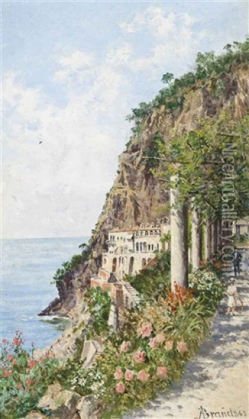On The Amalfi Coast Oil Painting - Antonietta Brandeis