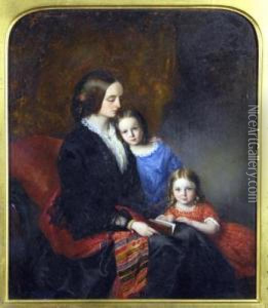Portrait Of A Family Oil Painting - Francis, Francesco Smith
