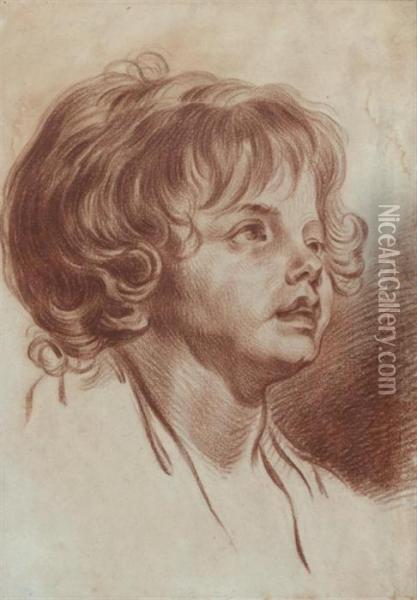 Portrait D'enfant, D'apres Greuze Oil Painting - Jean Baptiste Greuze