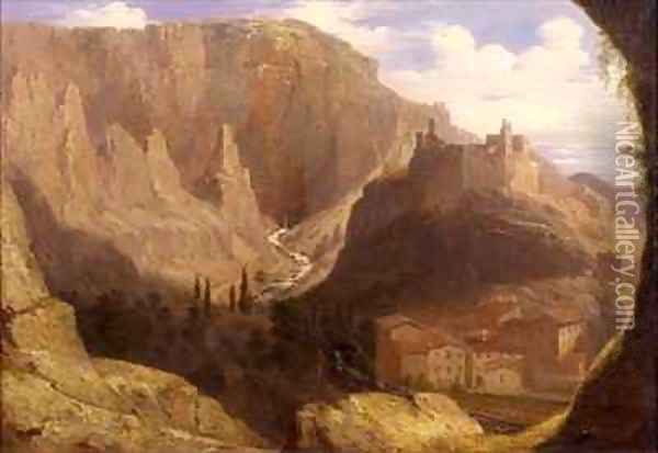 Hill Town in Italy Oil Painting - James William Giles