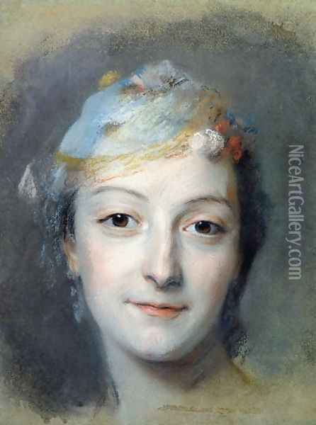 Portrait of Marie Fel 1713-78 1757 Oil Painting - Maurice Quentin de La Tour