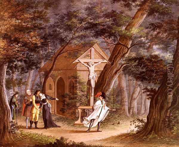 Ritter Seine Geliebte Verlassend (Knight Taking Leave Of A Loved One) Oil Painting - Carl Philipp Fohr