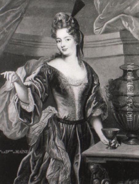 Portrait De La Duchesse Du Maine En Cleopatre Oil Painting - Alexis-Simon Belle
