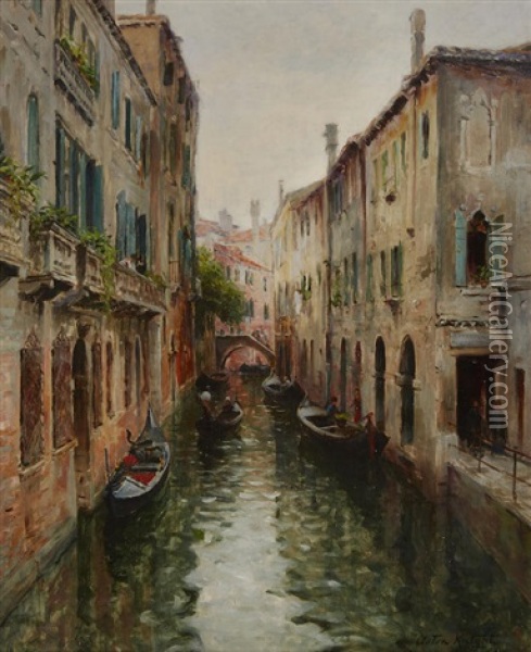Rio St. Aponal, Venice Oil Painting - Louis Aston Knight